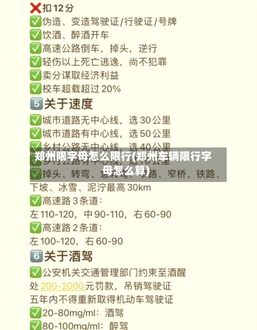 郑州限字母怎么限行(郑州车辆限行字母怎么算)-第2张图片