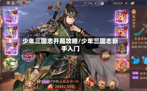 少年三国志开局攻略/少年三国志新手入门