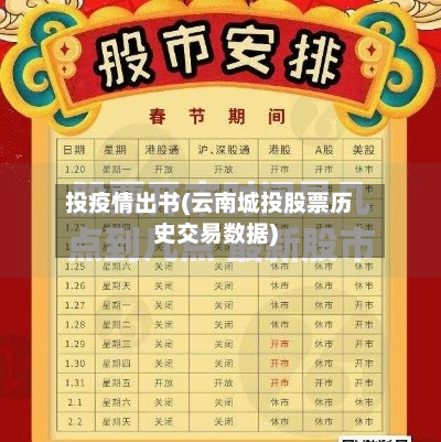 投疫情出书(云南城投股票历史交易数据)-第2张图片