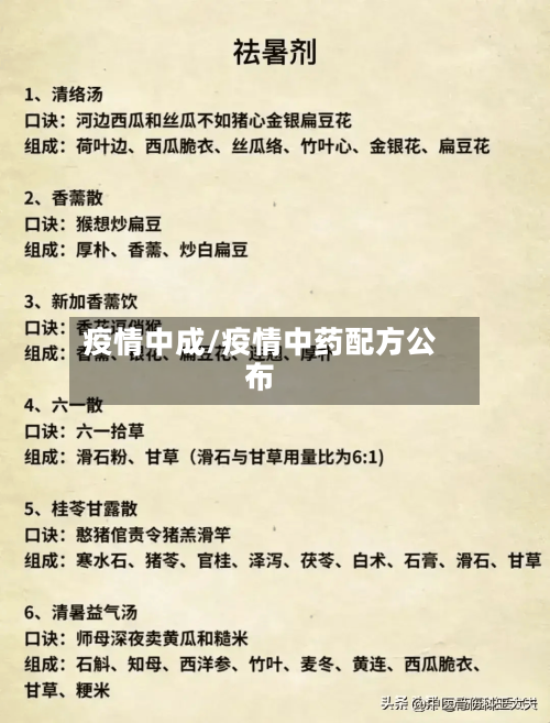 疫情中成/疫情中药配方公布-第2张图片