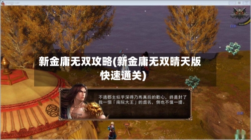 新金庸无双攻略(新金庸无双晴天版快速通关)