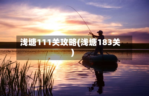 浅塘111关攻略(浅塘183关)-第2张图片